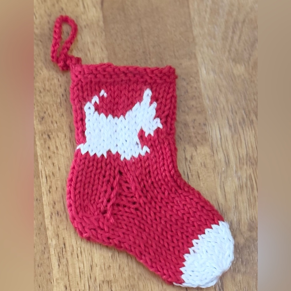 Miniature Knitted Christmas Stocking
"Sheltie"